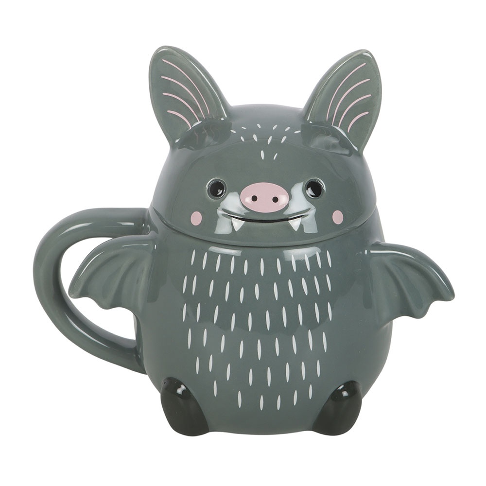 Something Different - Cute Bat Lidded Mug - Multicolours